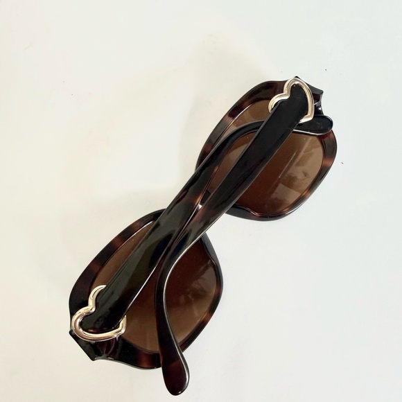 Marc Jacobs mmj306 Silver Heart Round Tortoise Shell Full Rum Sunglasses 54mm main image 7